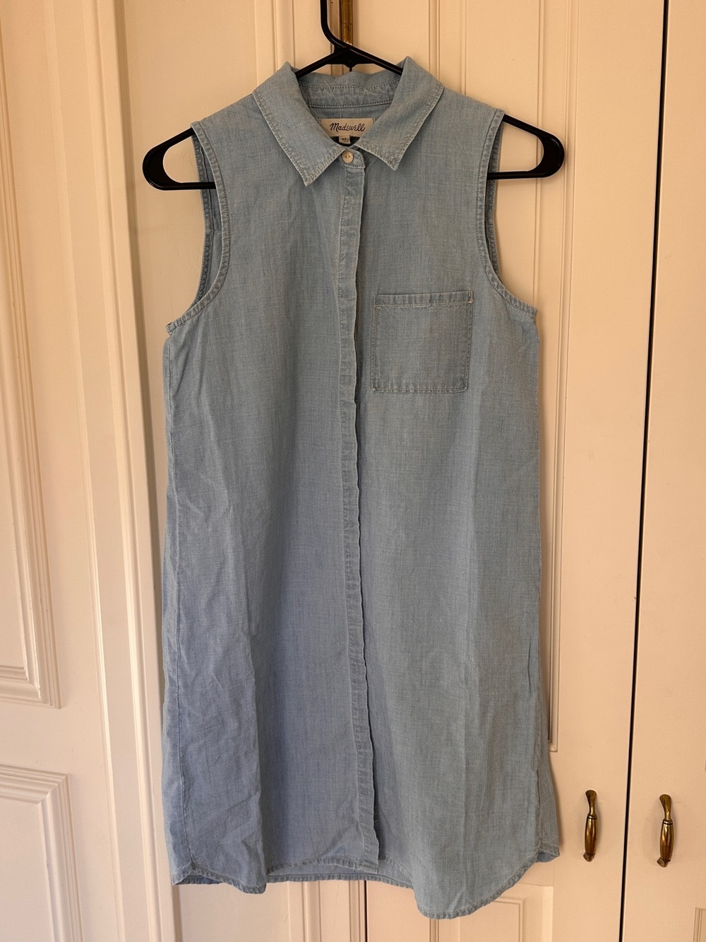Madewell Light Blue Sleeveless Denim Shirt Dress